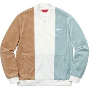 Supreme Tri-color Velour Zip-up in Medium